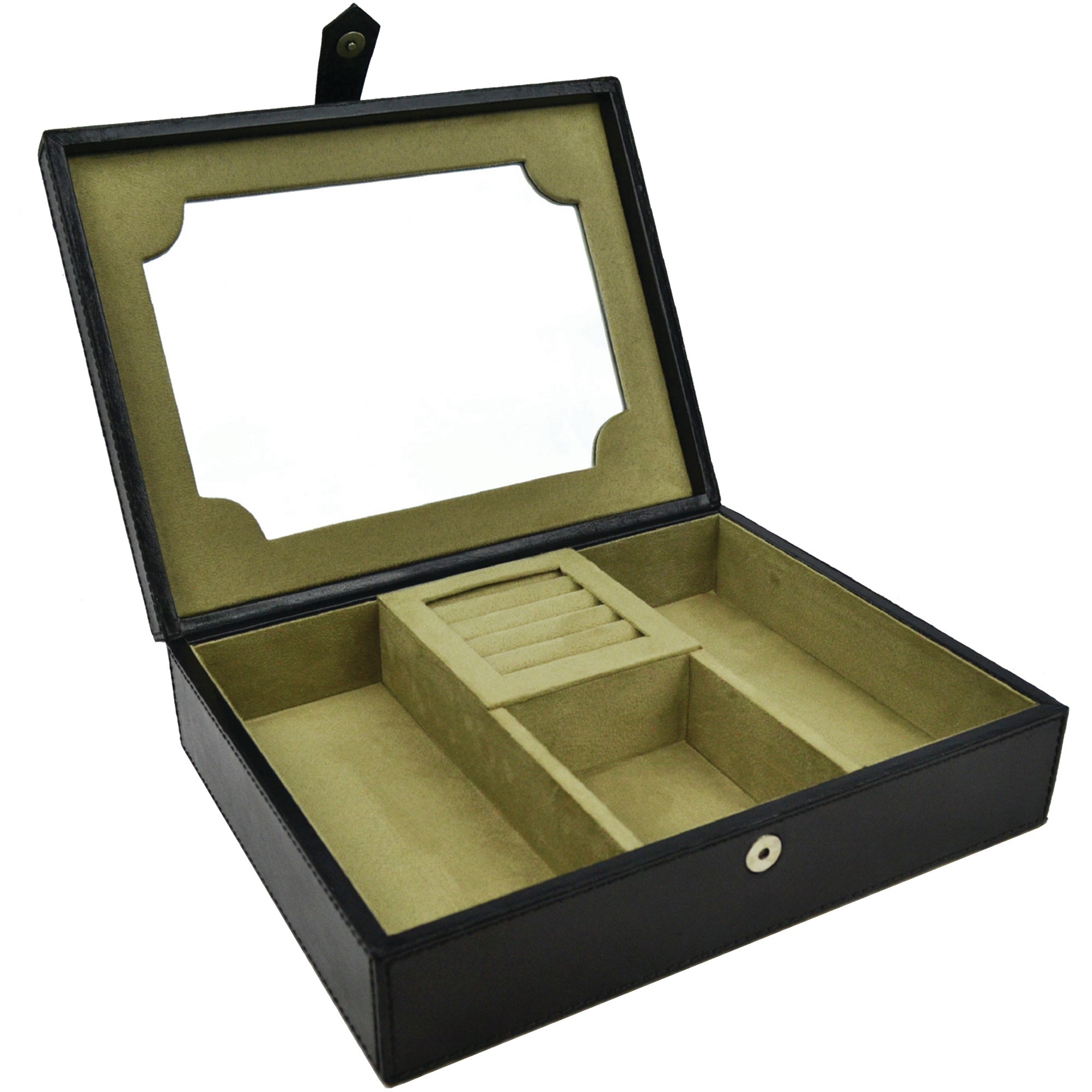 Leather Jewelry Box with Mirror (Available in 4 colors)
