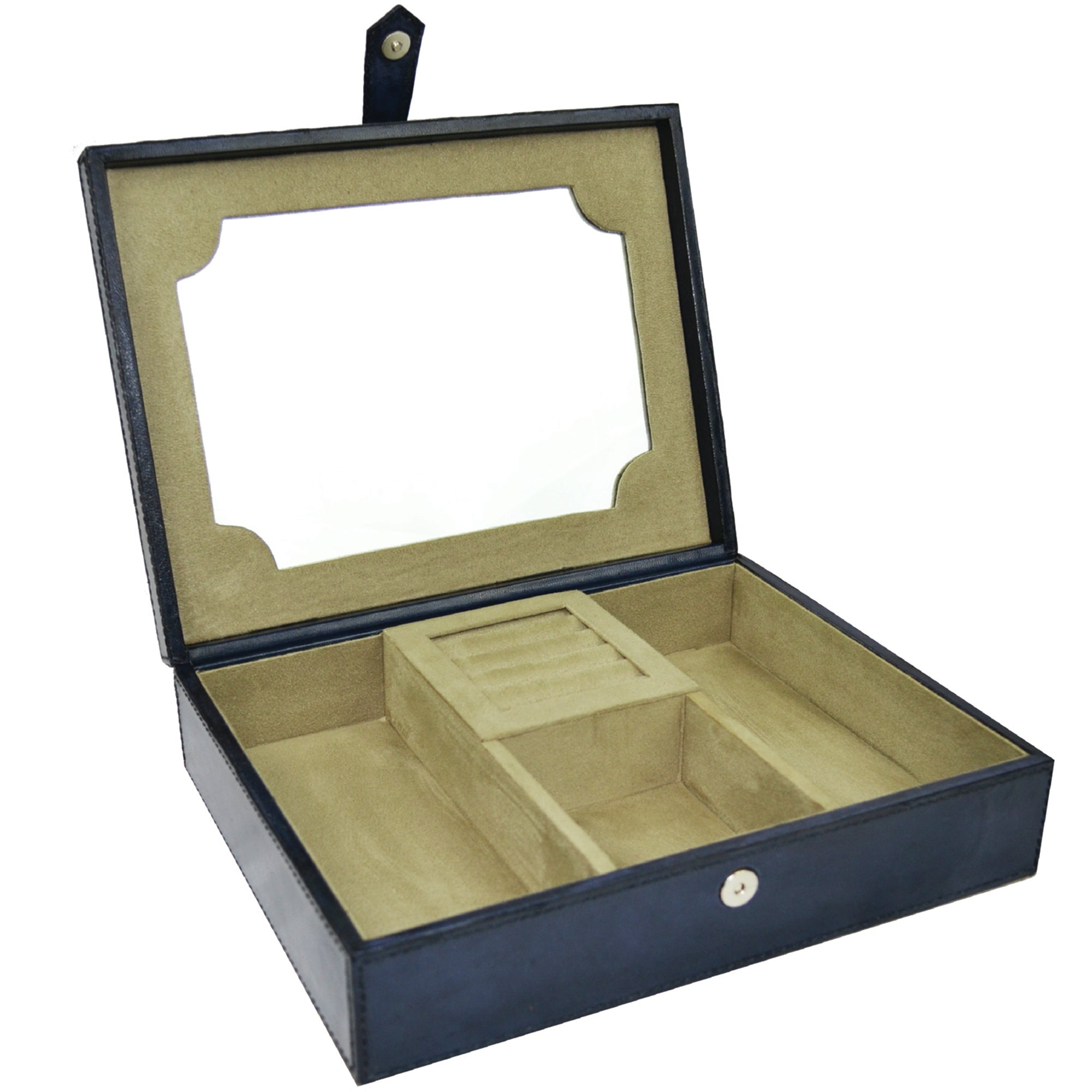 Leather Jewelry Box with Mirror (Available in 4 colors)