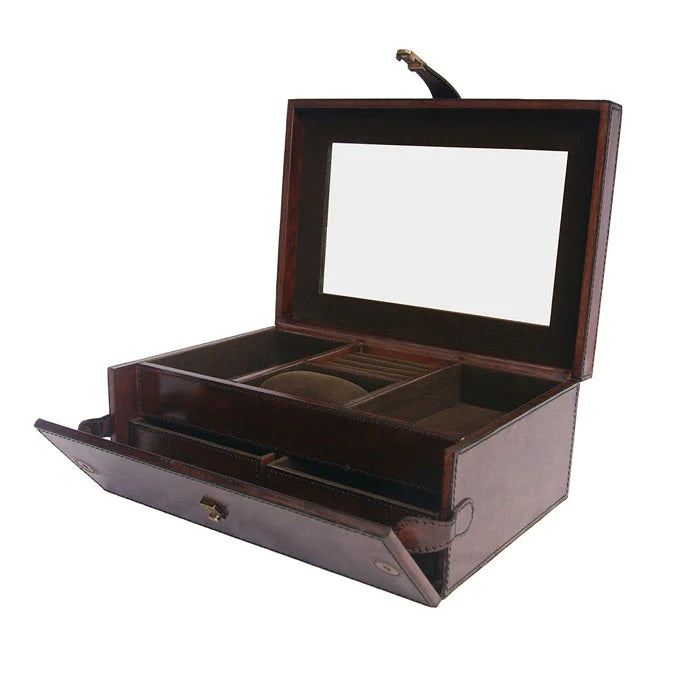 Leather Jewelry Box - 2 Drawers (Available in 3 Colors)