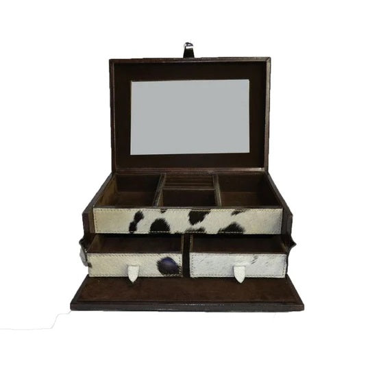 Leather Jewelry Box - 2 Drawers (Available in 3 Colors)