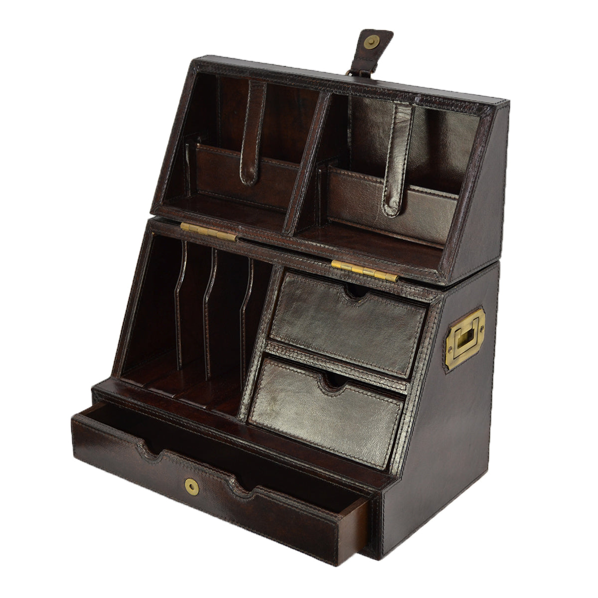 Leather Stationery Organiser Box (Available in 2 Colors)