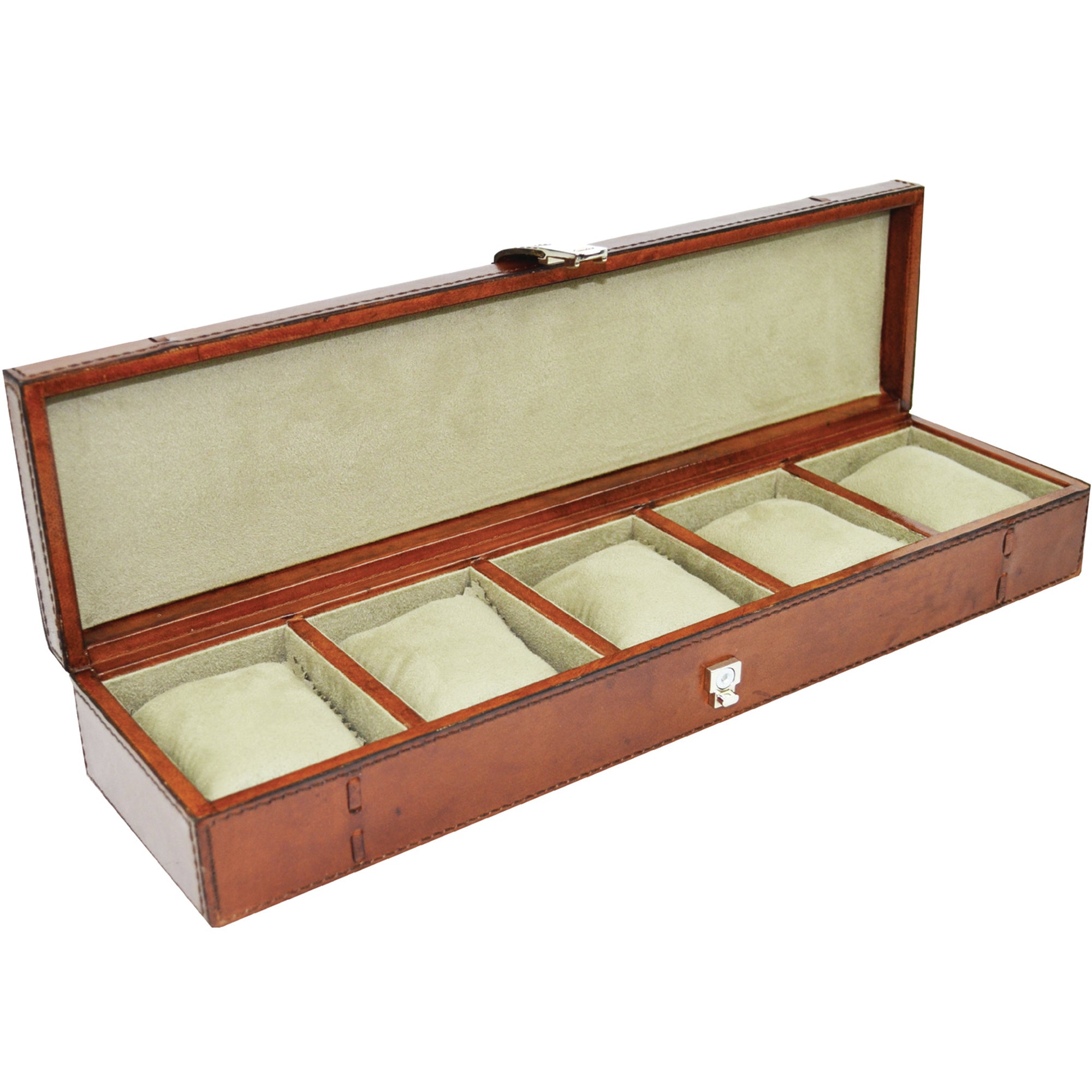 Luxe 5 Slots Rectangle Leather Watch Holder (Available In 3 Colors)