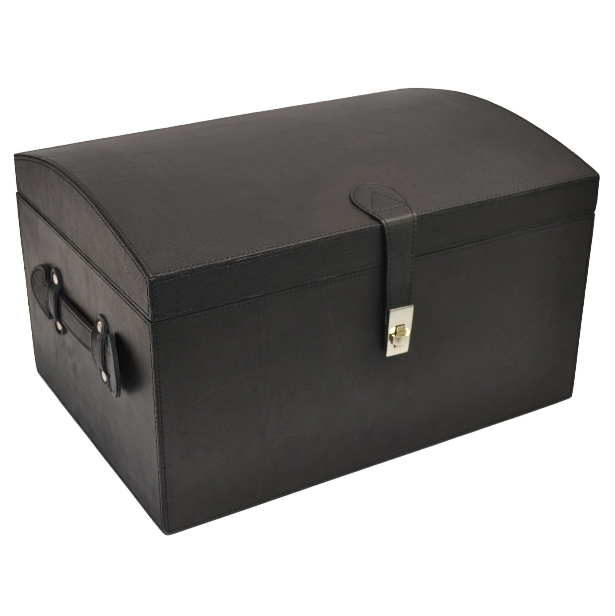 Oval Top Leather LARGE Trunk Box (Available in 3 Colors)