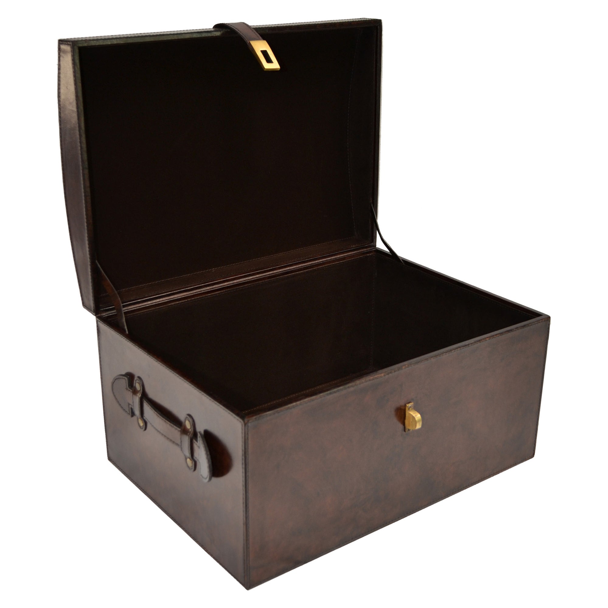 Oval Top Leather LARGE Trunk Box (Available in 3 Colors)
