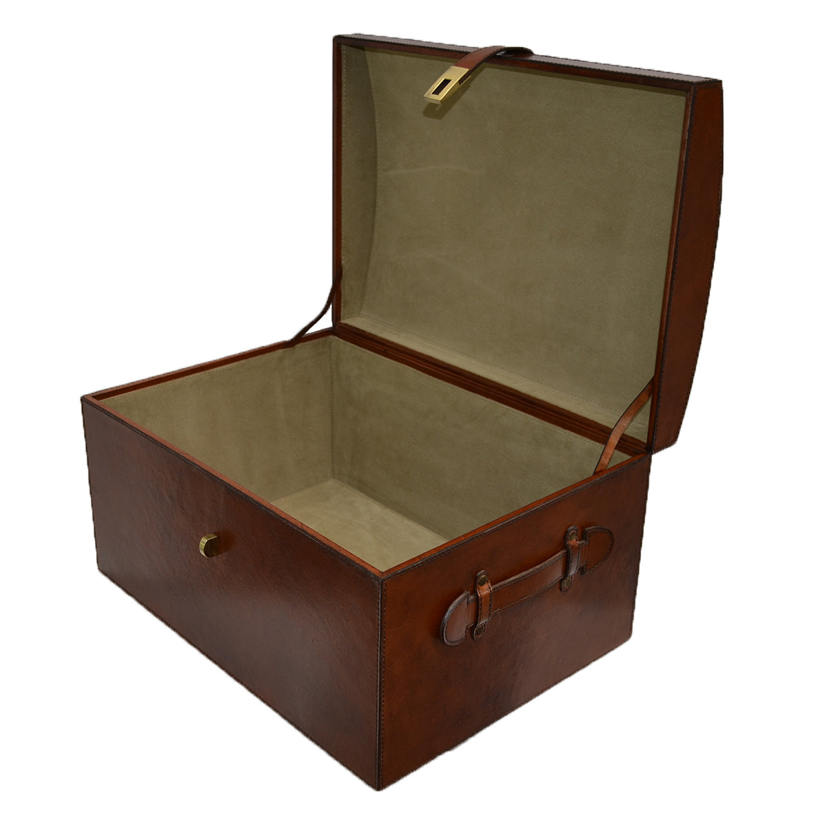 Oval Top Leather LARGE Trunk Box (Available in 3 Colors)