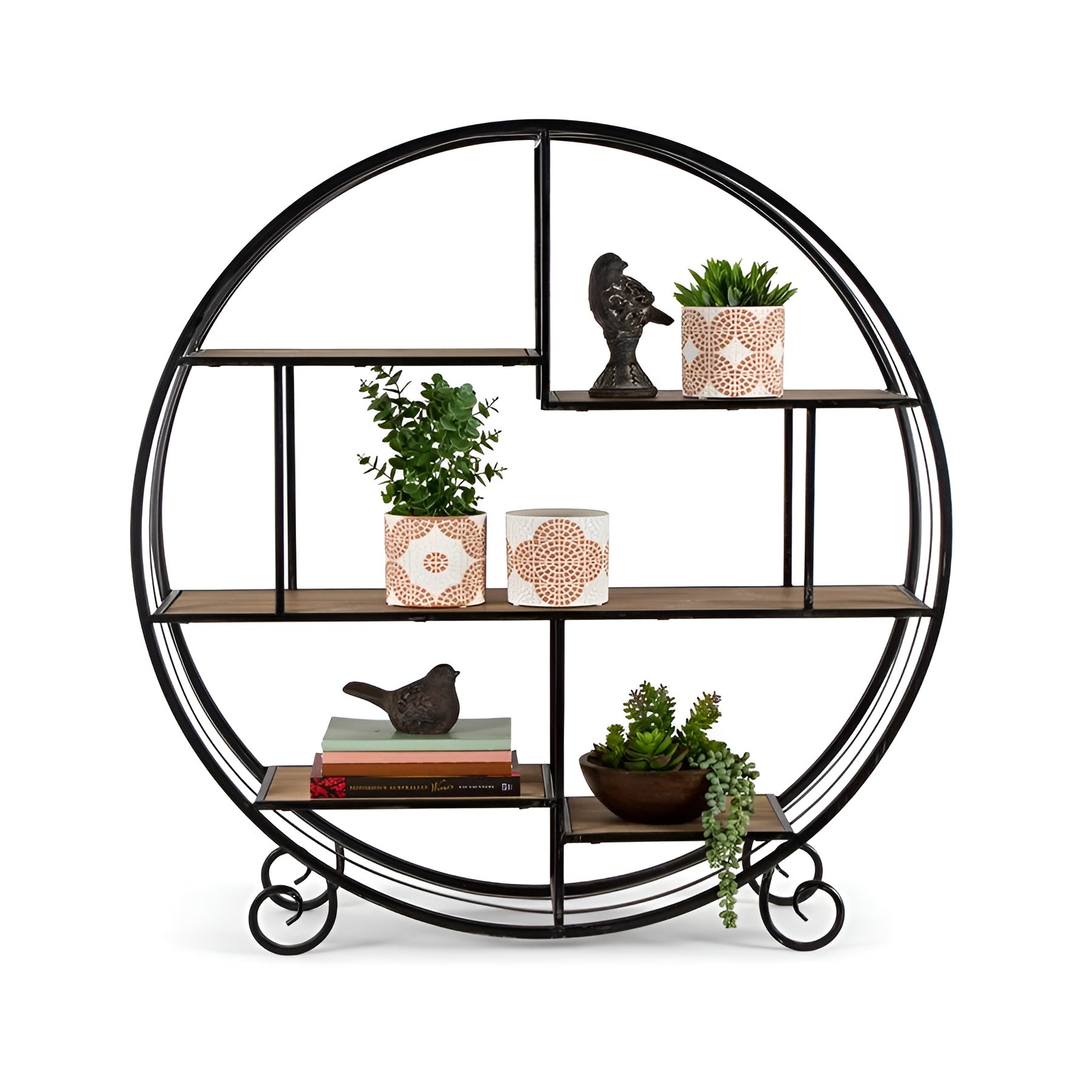 Round Elementals Floating Floor Shelf Stand