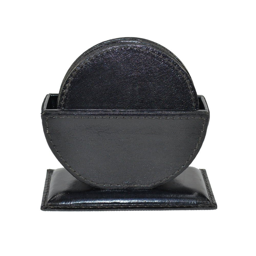 Round Leather Coasters Set of 6 (Available in 3 Colors)