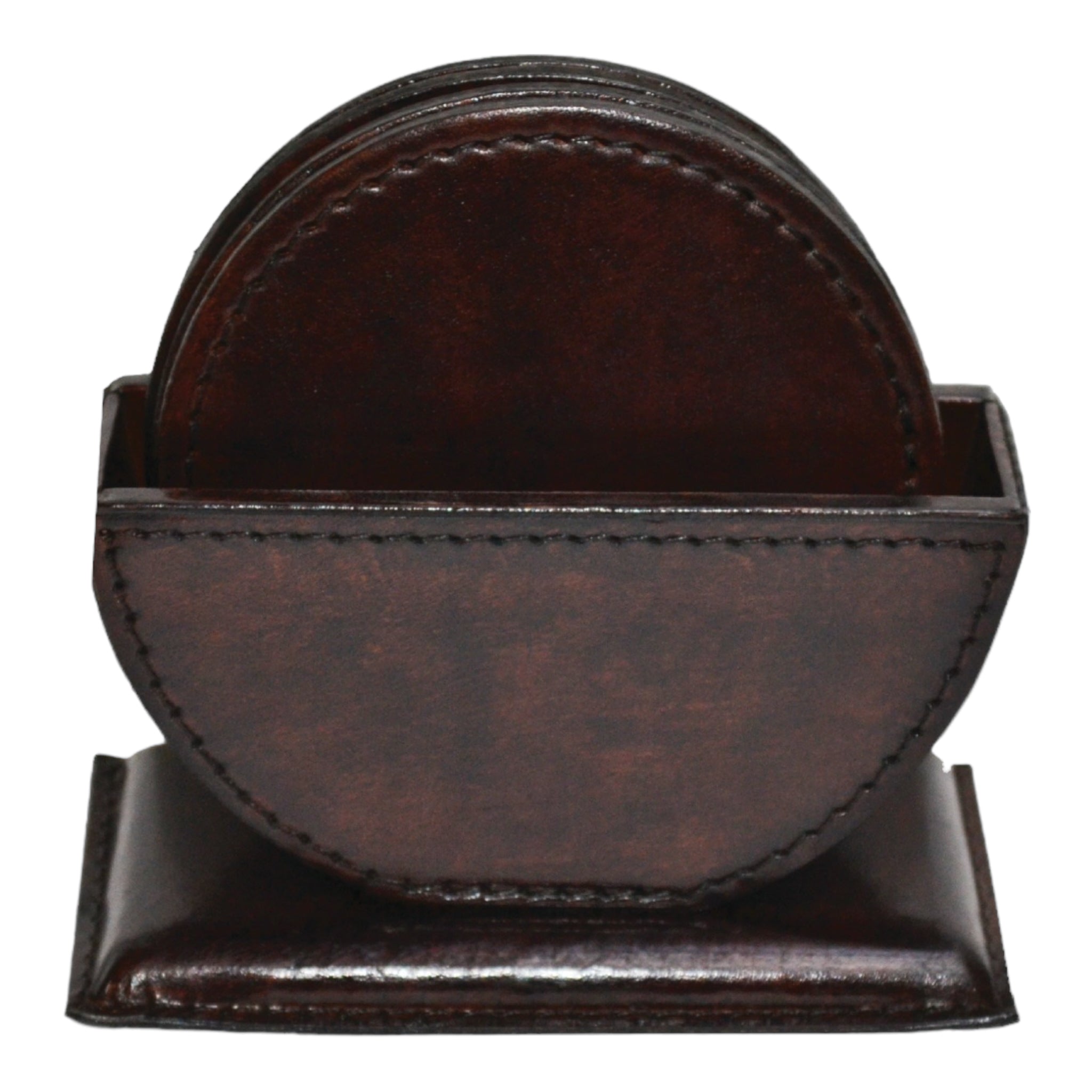 Round Leather Coasters Set of 6 (Available in 3 Colors)
