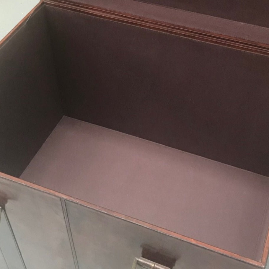 Set of 3 Nesting Leather Trunks (Available in 6 Colors)
