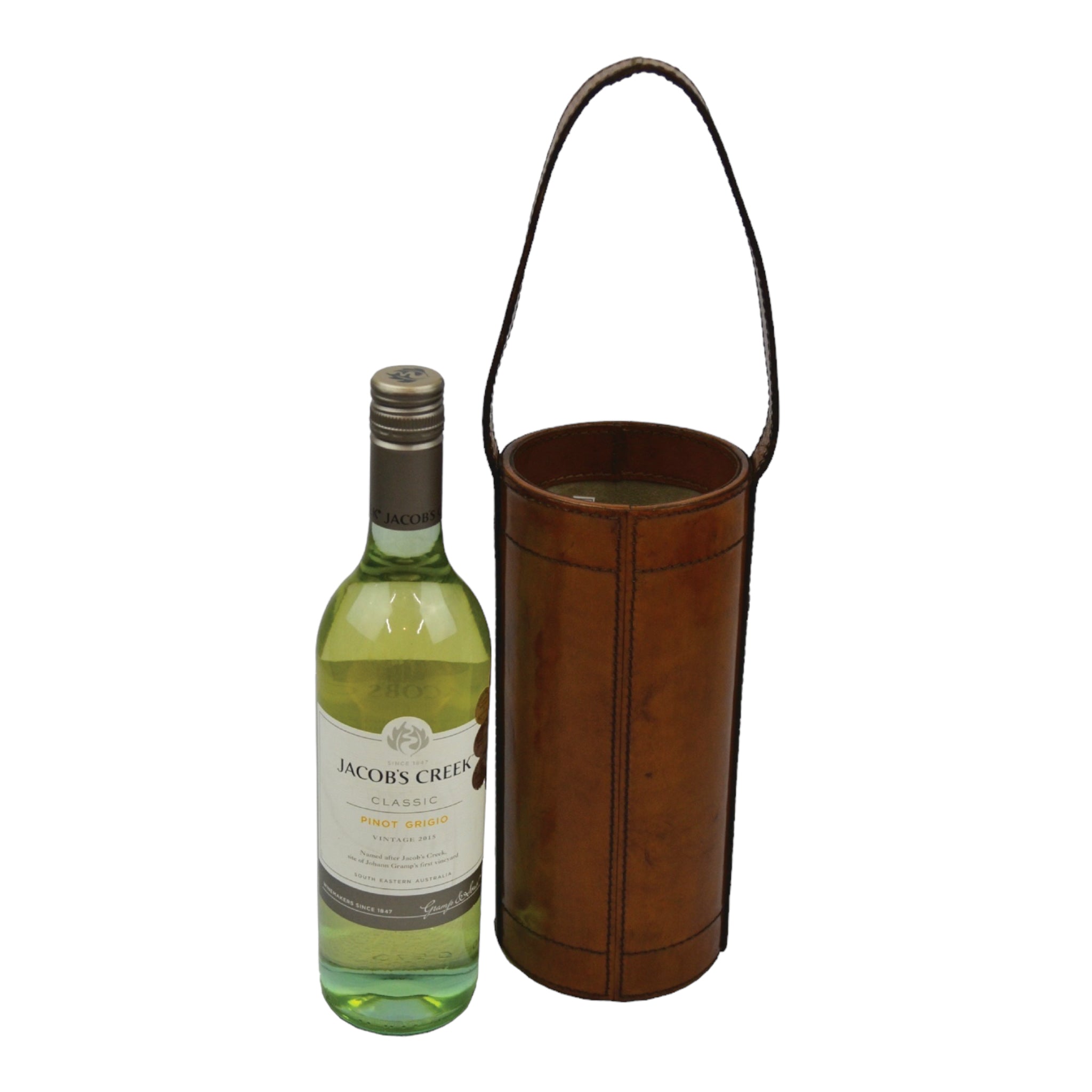 Single Leather Wine Bottle Holder (2 Colors to Choose)