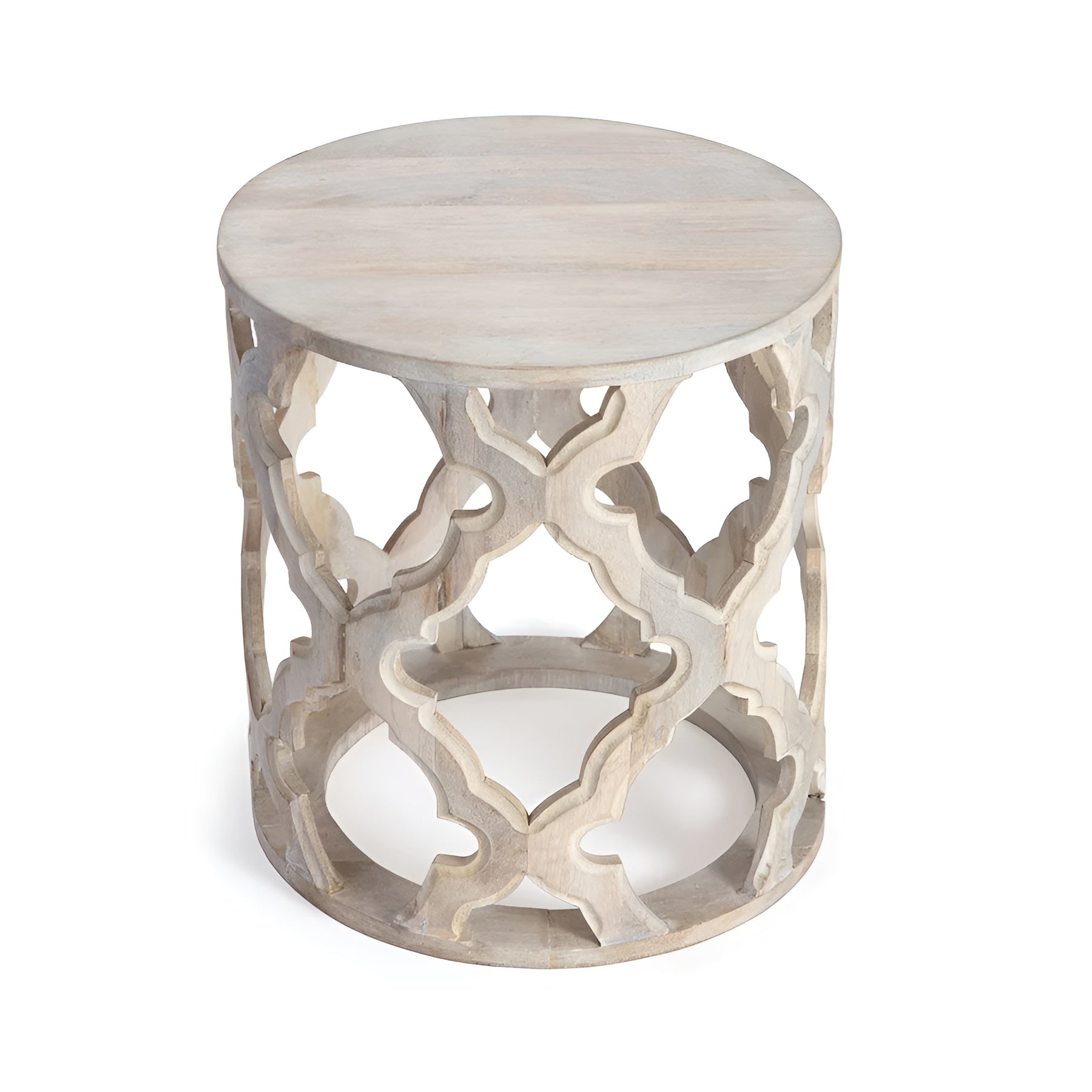 Sorrento Quatrefoil Wooden Carved Side Table
