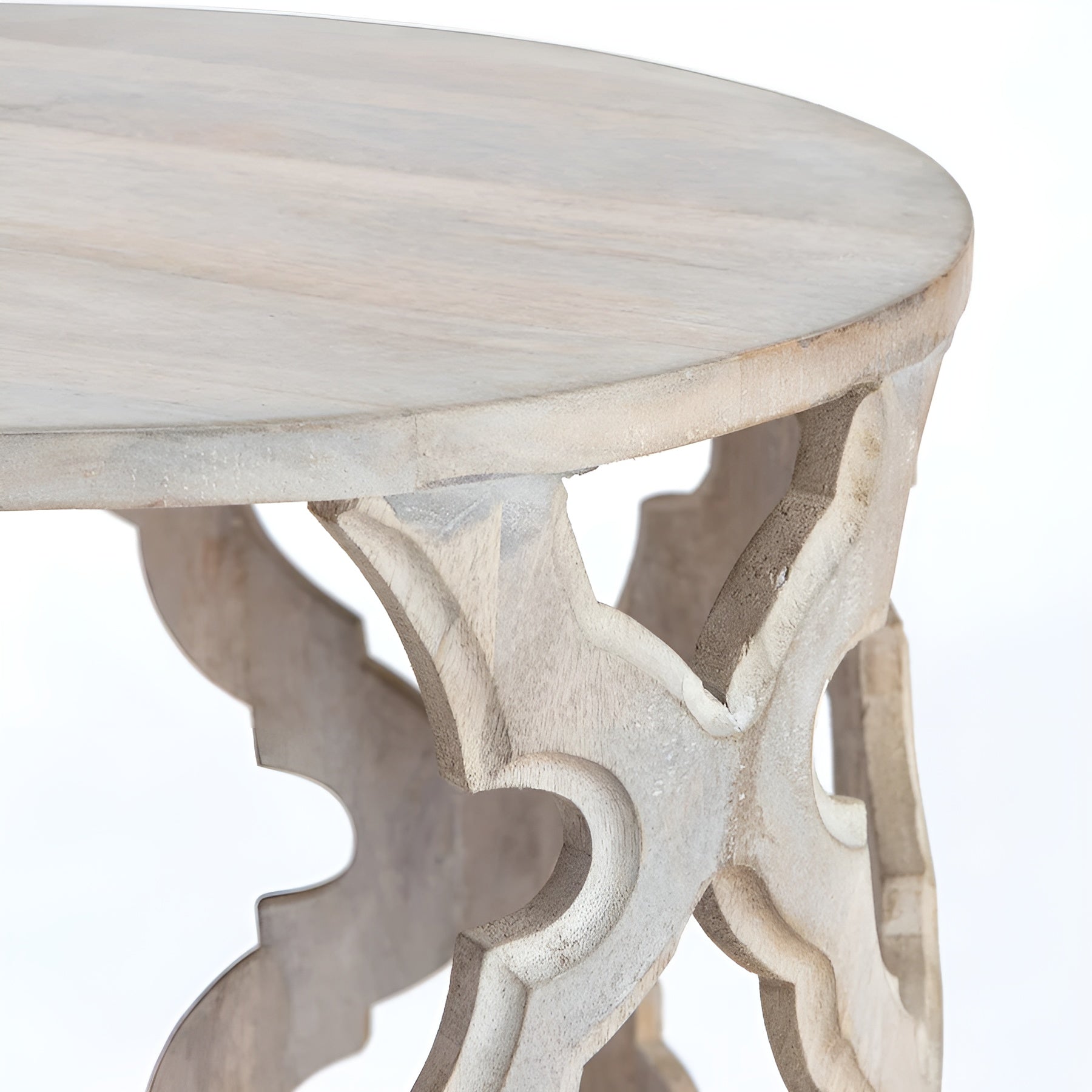 Sorrento Quatrefoil Wooden Carved Side Table