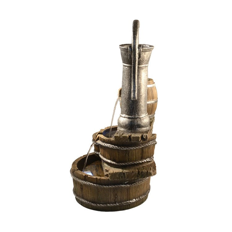 Tap on Wooden Buckets Water Fountain
