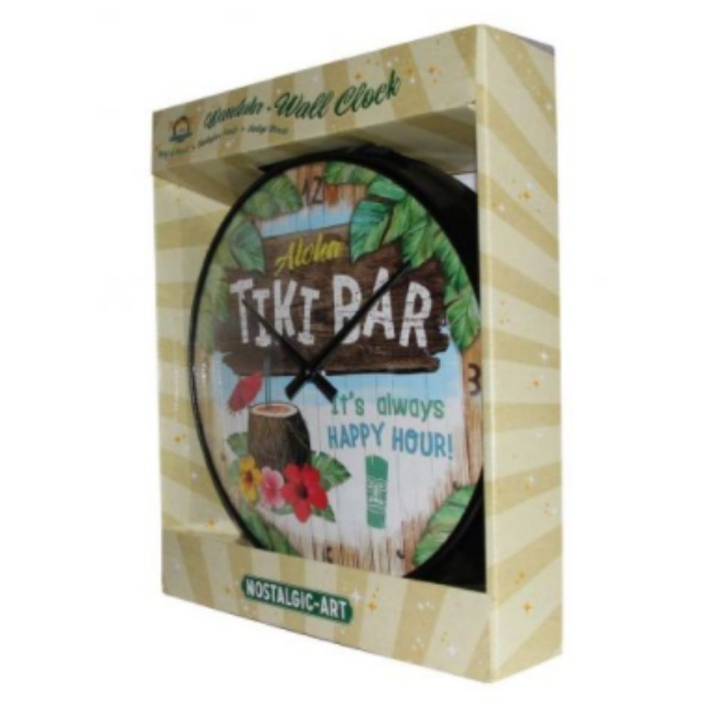 Aloha Tiki Bar Wall Clock