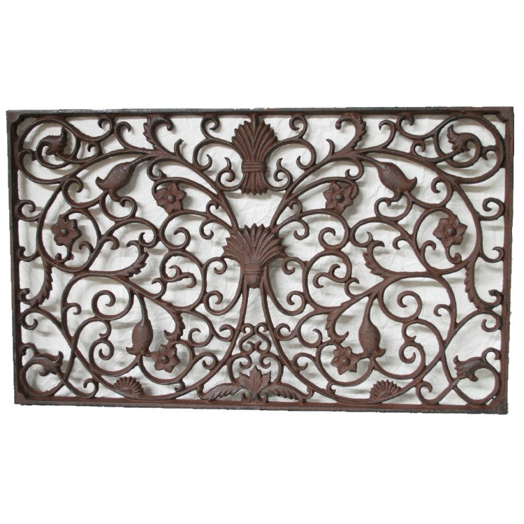 Cast Iron Flowers & Vines Wall Decor Garden Doormat