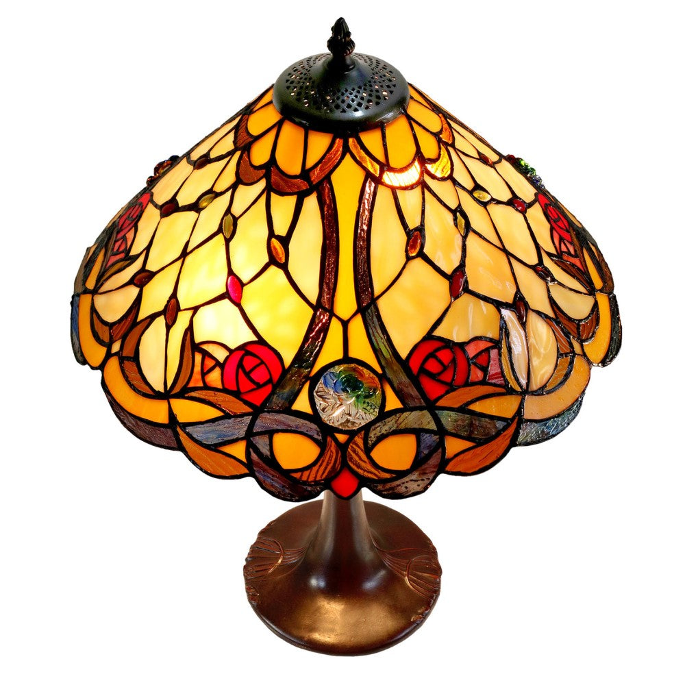 Zander Tiffany Style Table Lamp - Multi
