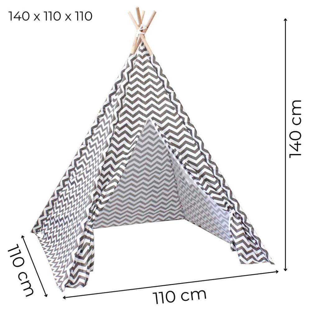 Kids Teepee Tent with Side Window - Wave Stripe