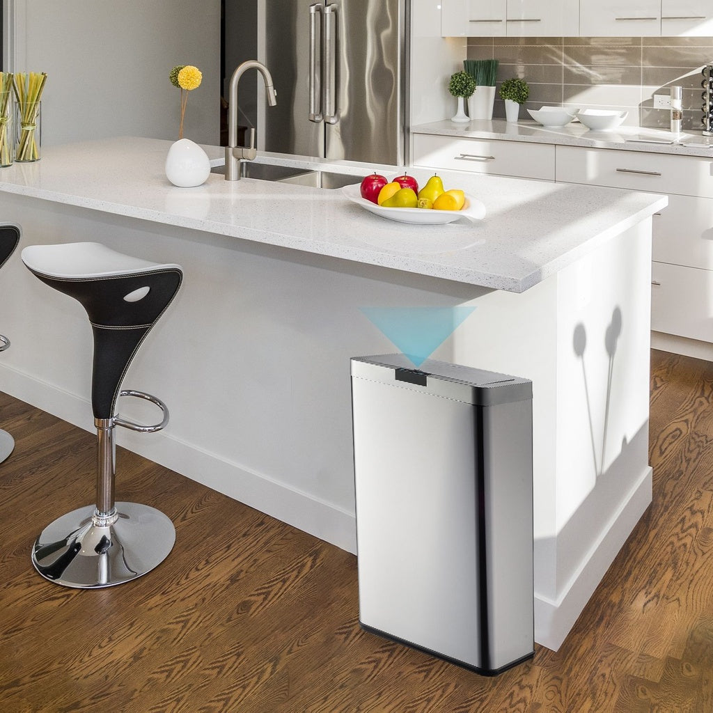 Wide Silver Square Sensor Bin - 70L