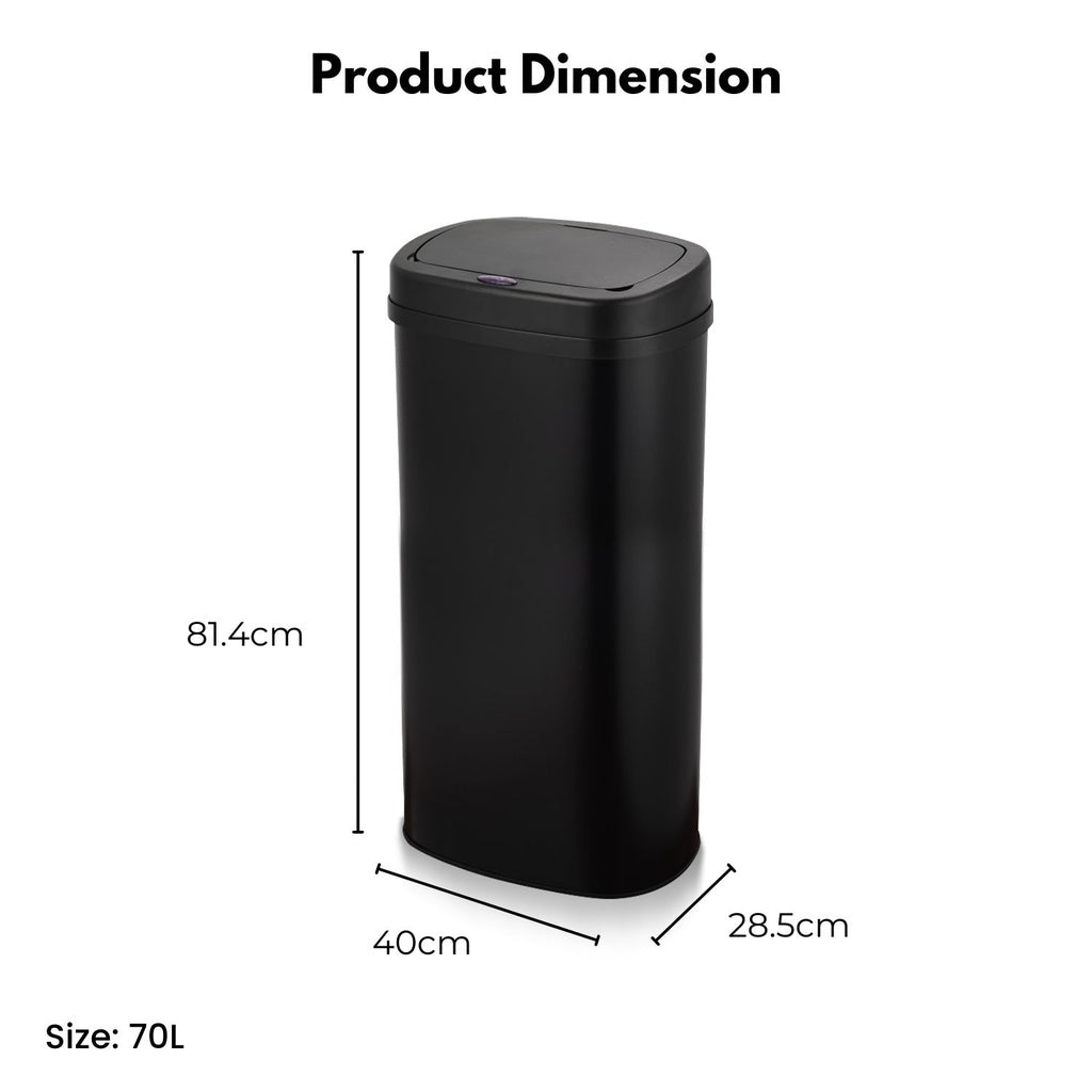 Sensor Bin 70L Black Oval