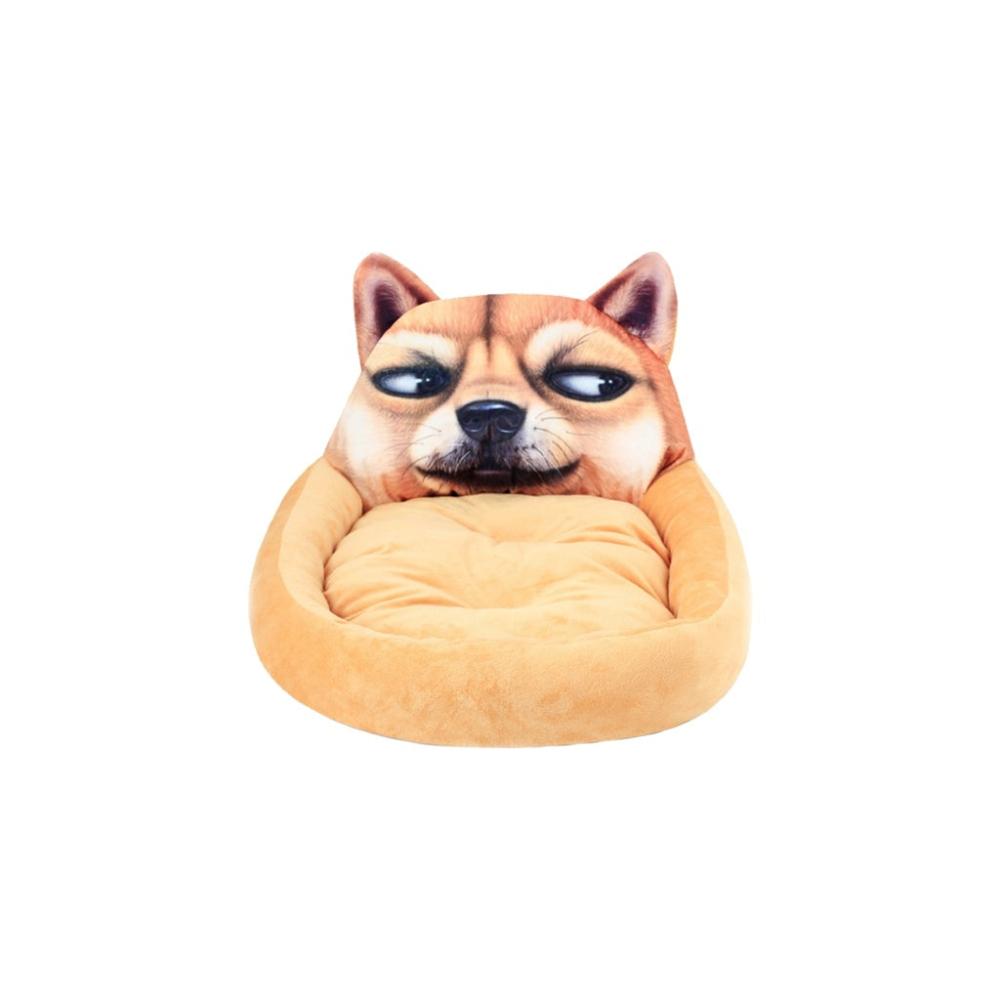 Cartoon Round Pet Bed 3D Small Size (Brown)