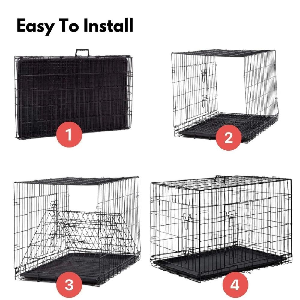 Foldable Rust Resistant Dog Cage 24"