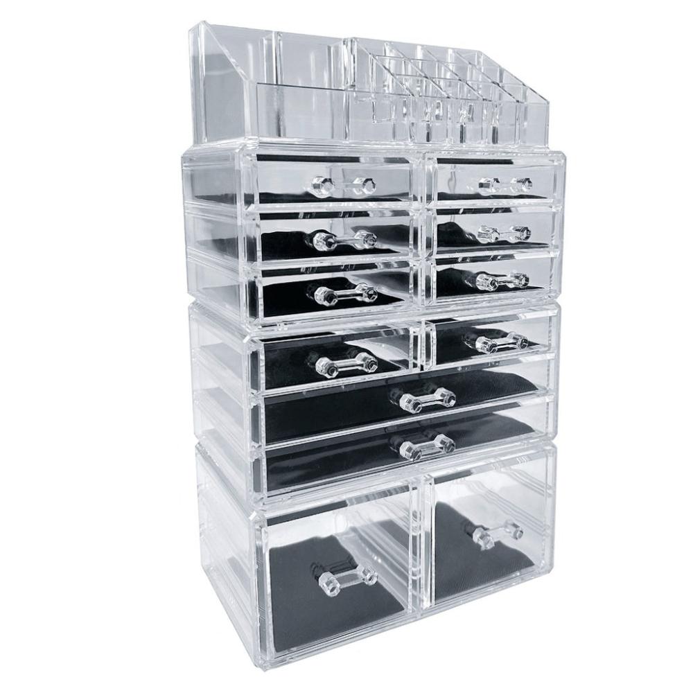Makeup Cosmetic Organizer With 12 Drawers (Clear)