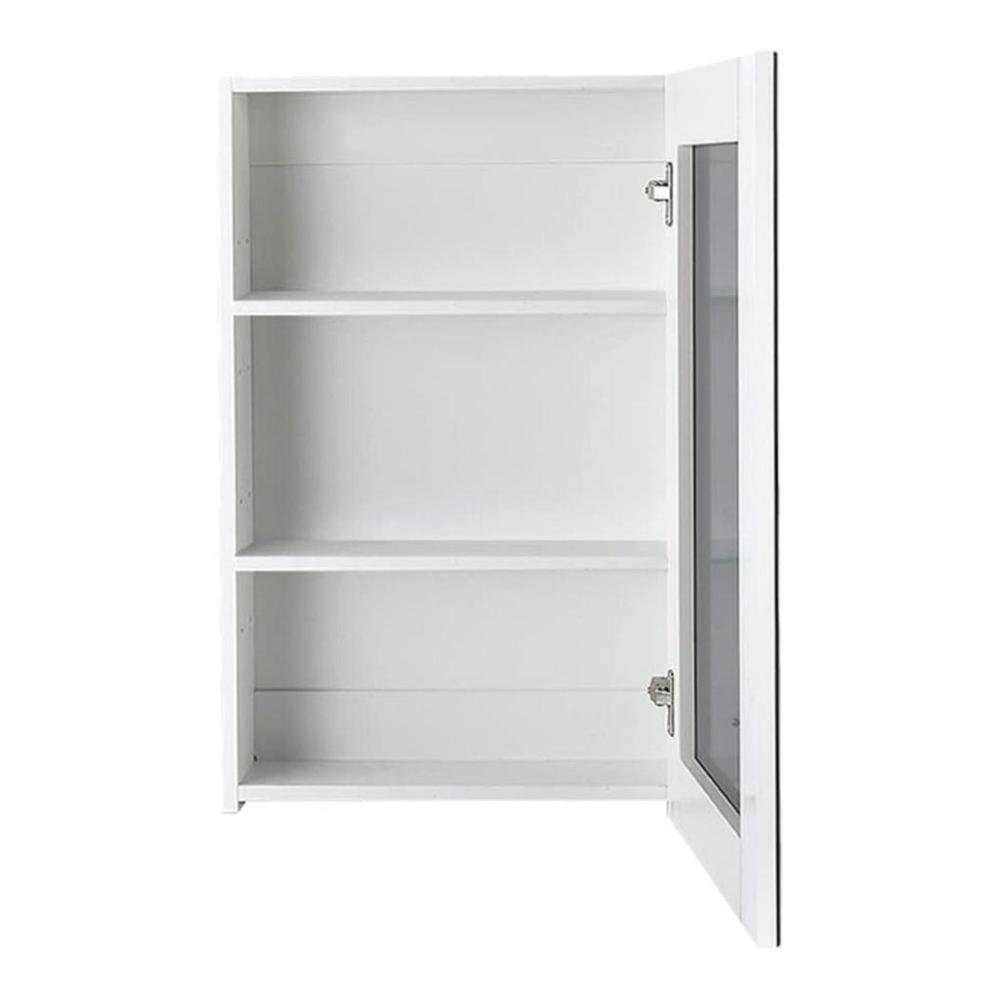Bathroom Vanity Mirror with Single Door Storage Cabinet (White)
