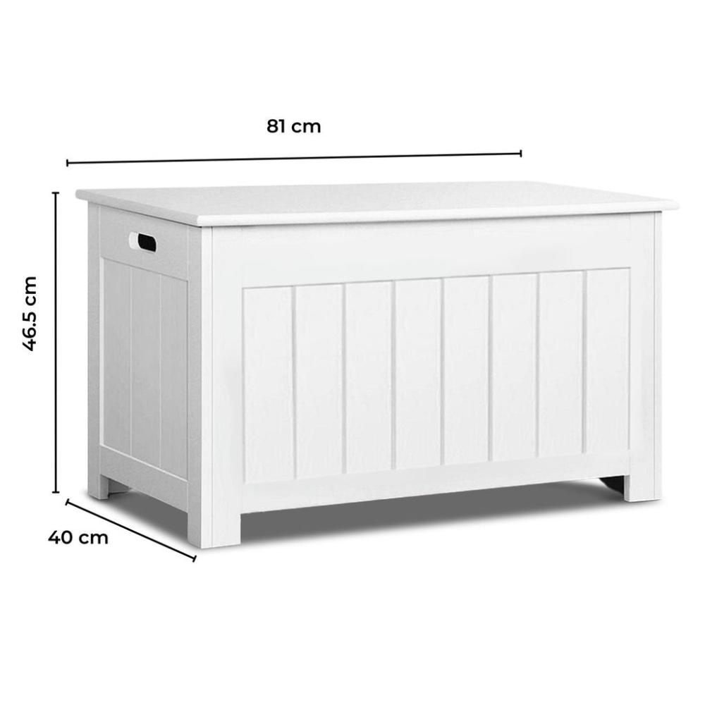 Kids Toy Storage Box with Lid and Air Gap Handle (White)
