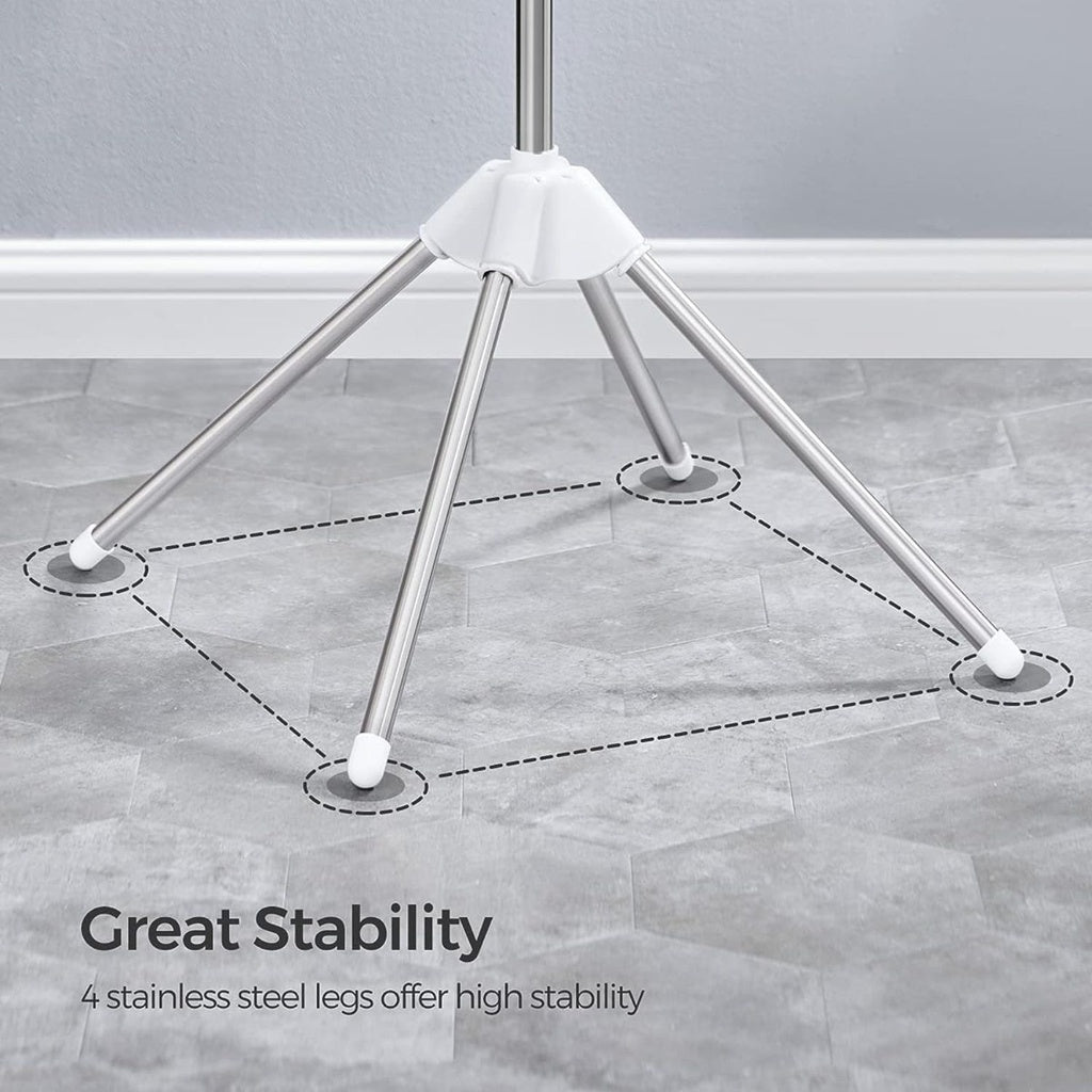 1-Tier Clothes Drying Rack - White and Silver