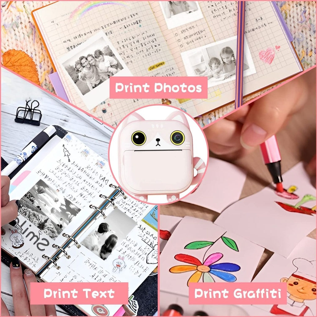 Kids Instant Print Camera - 32GB TF Card (Cat)