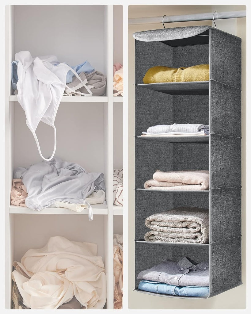 Hanging Wardrobe Storage Organiser - Grey