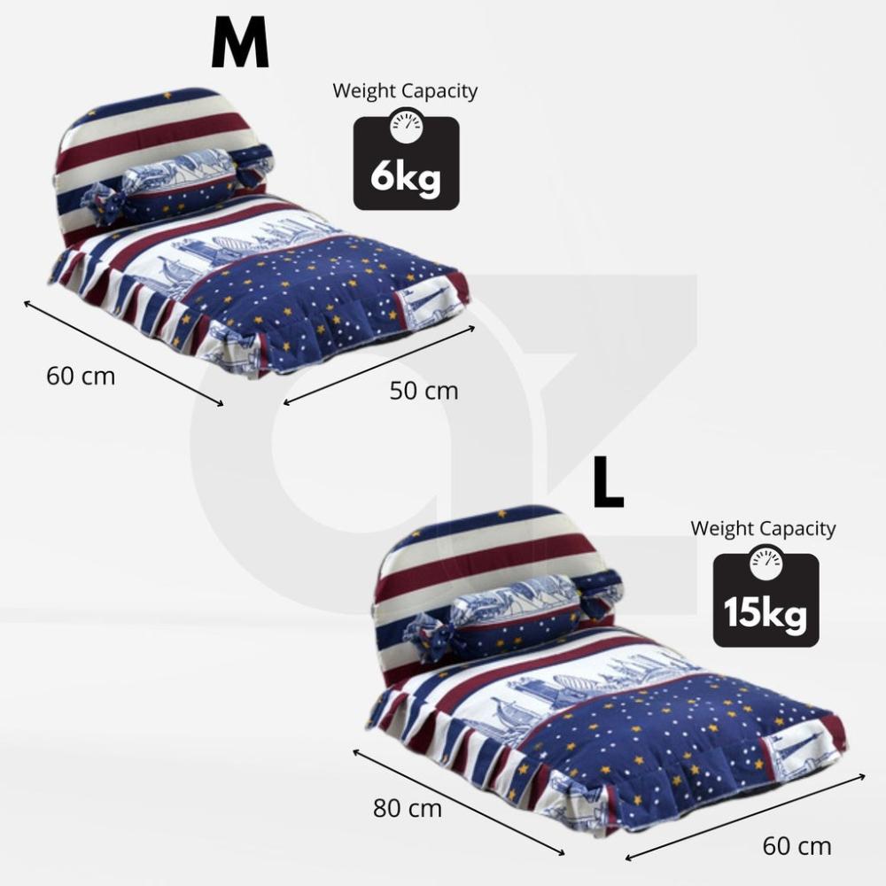Pet Bed with Pillow and Quilt Star (Medium)