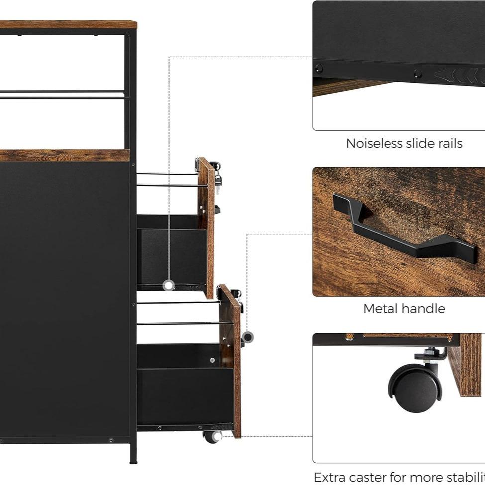 Filing Cabinet with 2 Drawers - Rustic Brown and Black