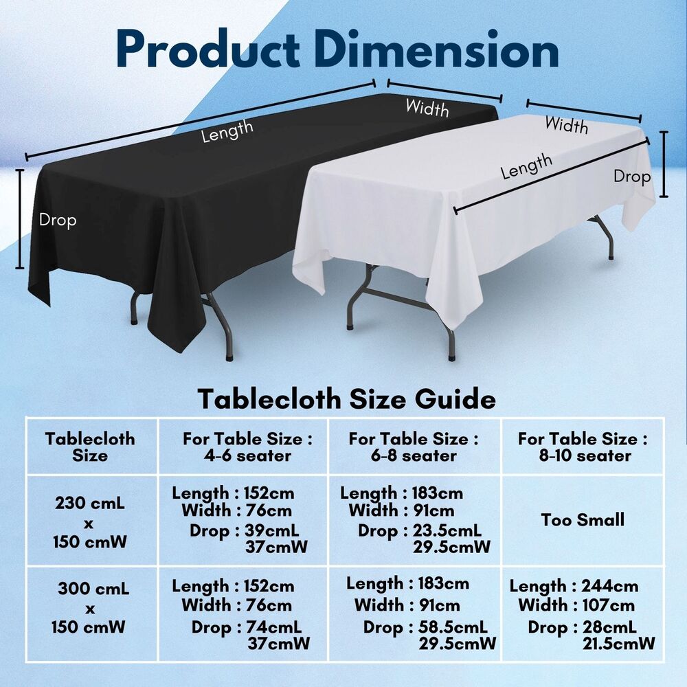 Polyester Table Cloth 230cm (White)