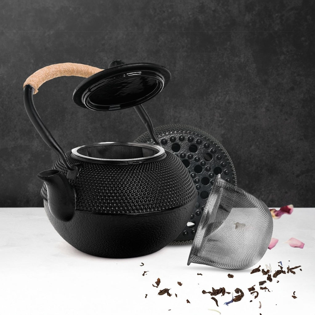 Iron Teapot with Filter and Warmer