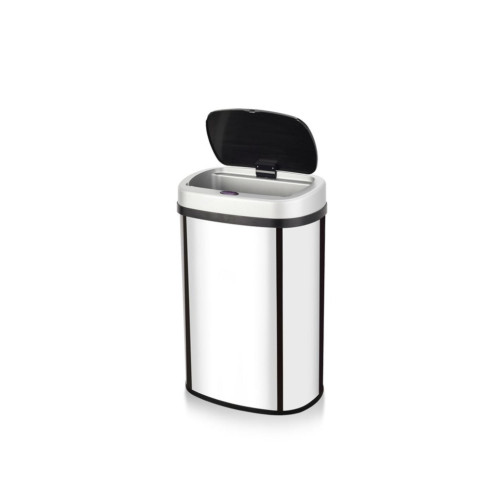 Mirror Oval Silver Motion Sensor Bin - 60L