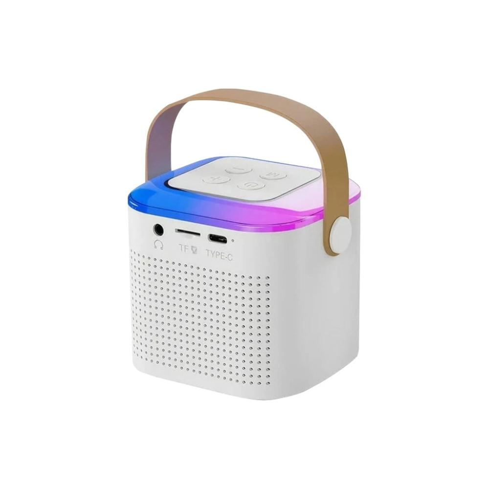 Portable Bluetooth Karaoke Speaker with 2 Wireless Microphones (Beige)
