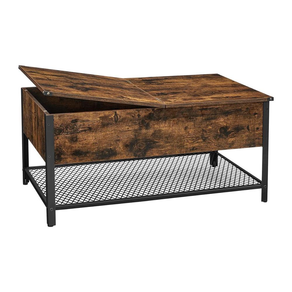 Coffee Table with Folding Top - Rustic Brown Black