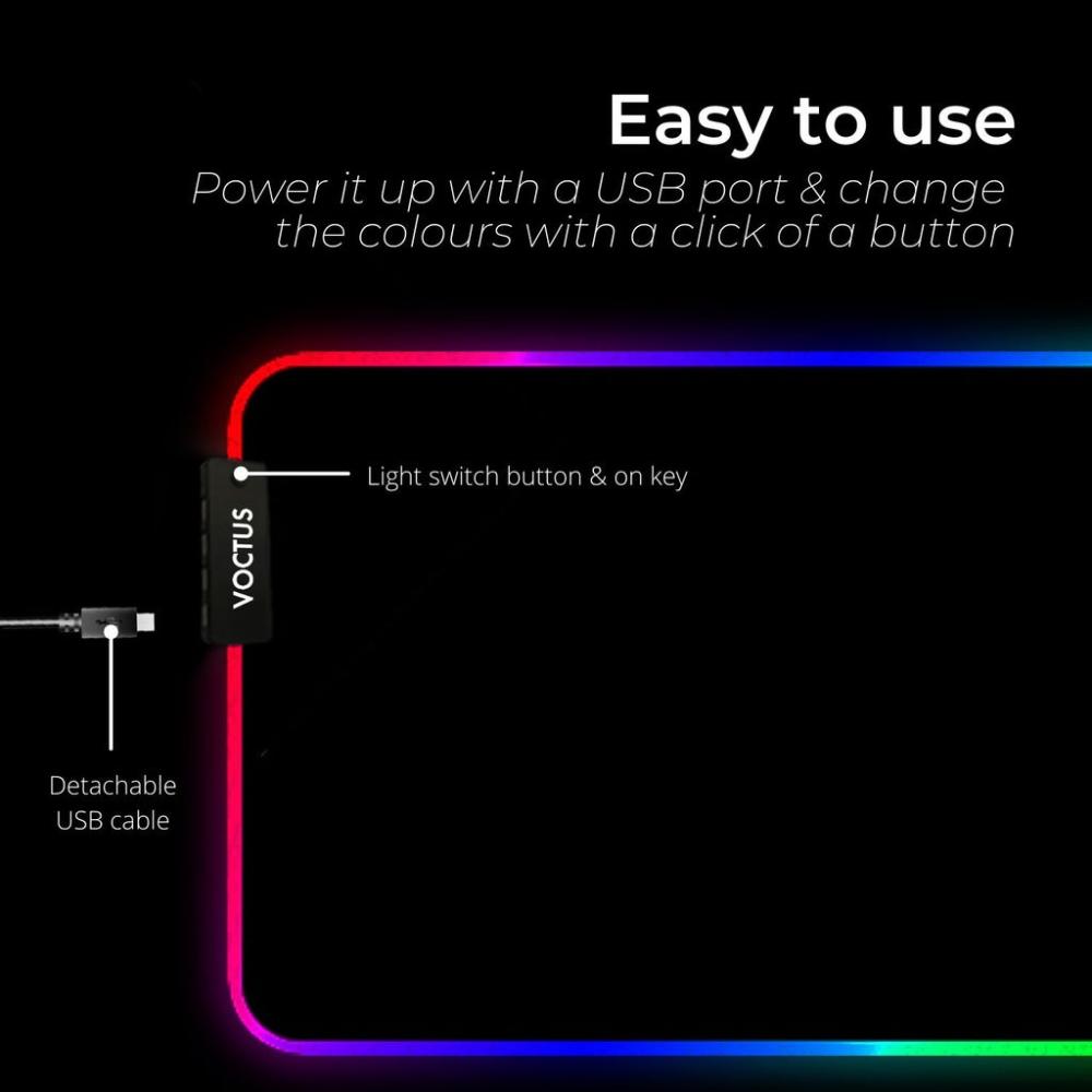 RGB Mouse Pad 4 USB Ports 90 x 40 x 0.4cms