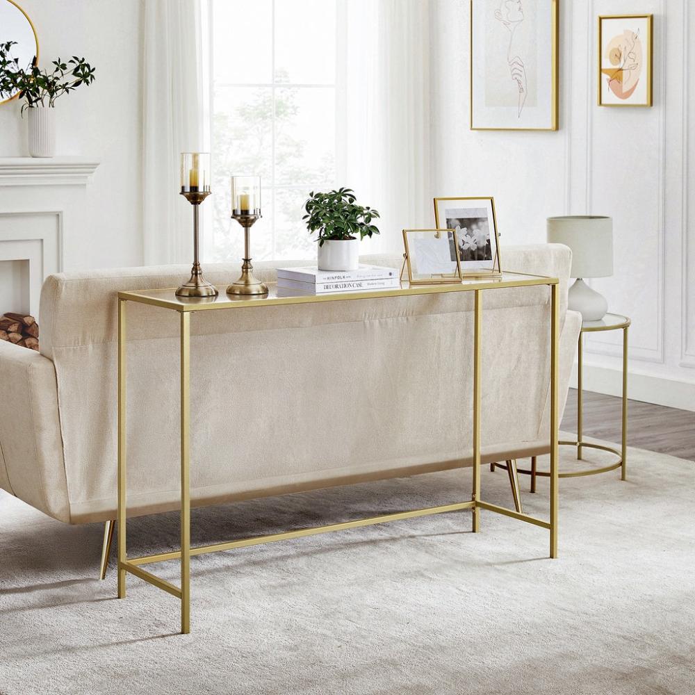 Tempered Glass Gold Console Table