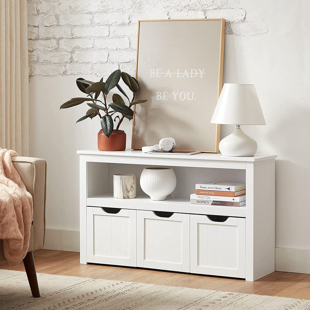 Storage Bench with Shelf and 3 Drawers