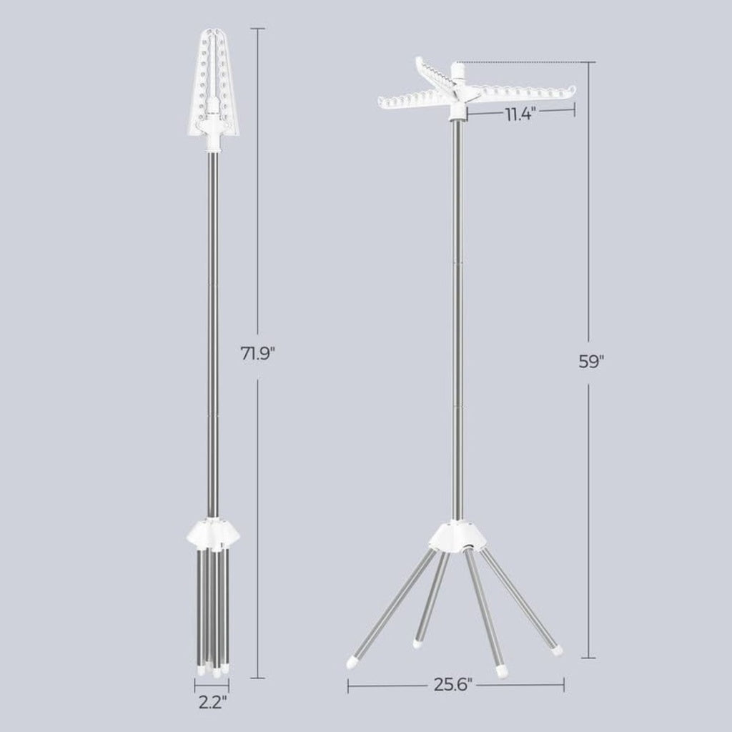 1-Tier Clothes Drying Rack - White and Silver