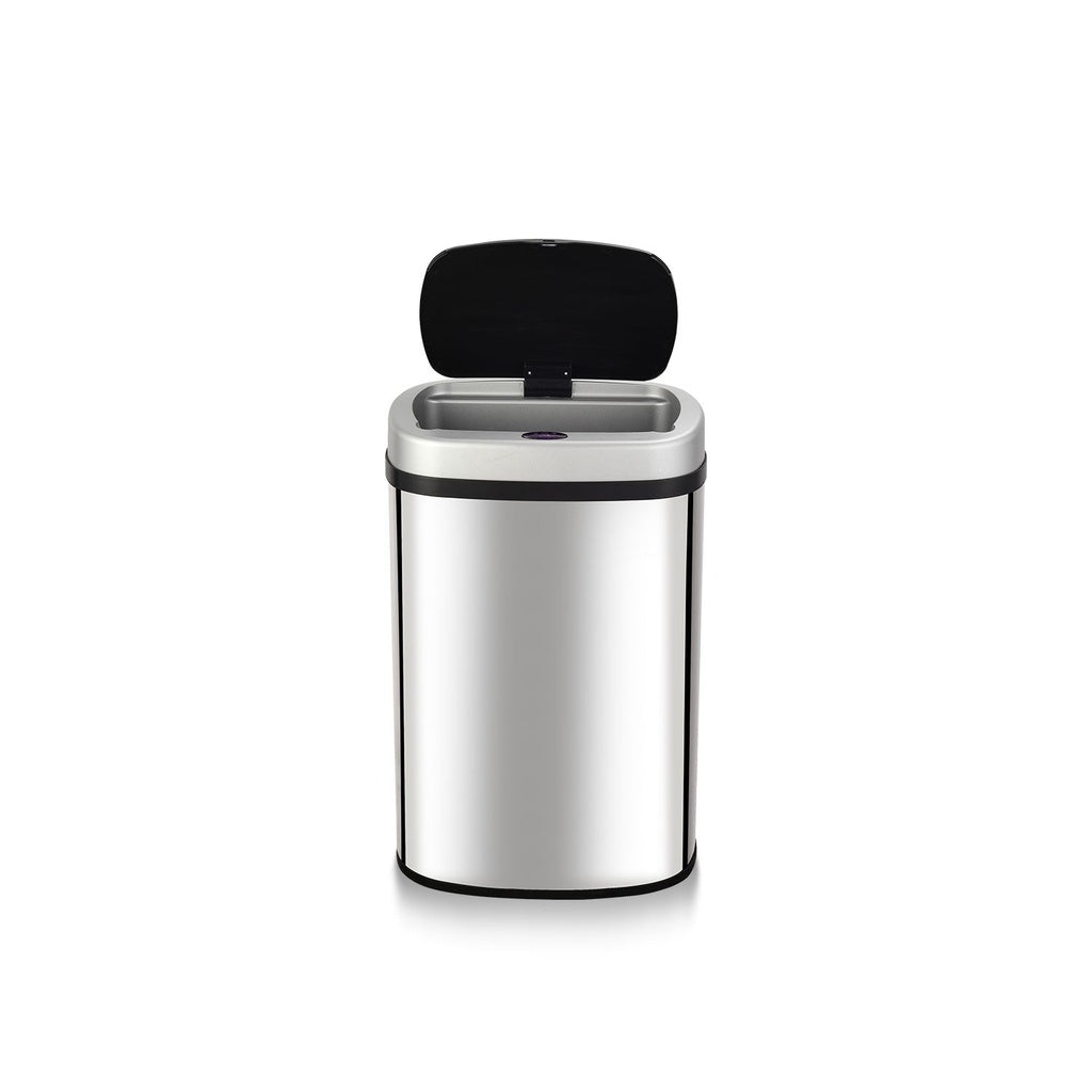 Mirror Oval Silver Motion Sensor Bin - 60L