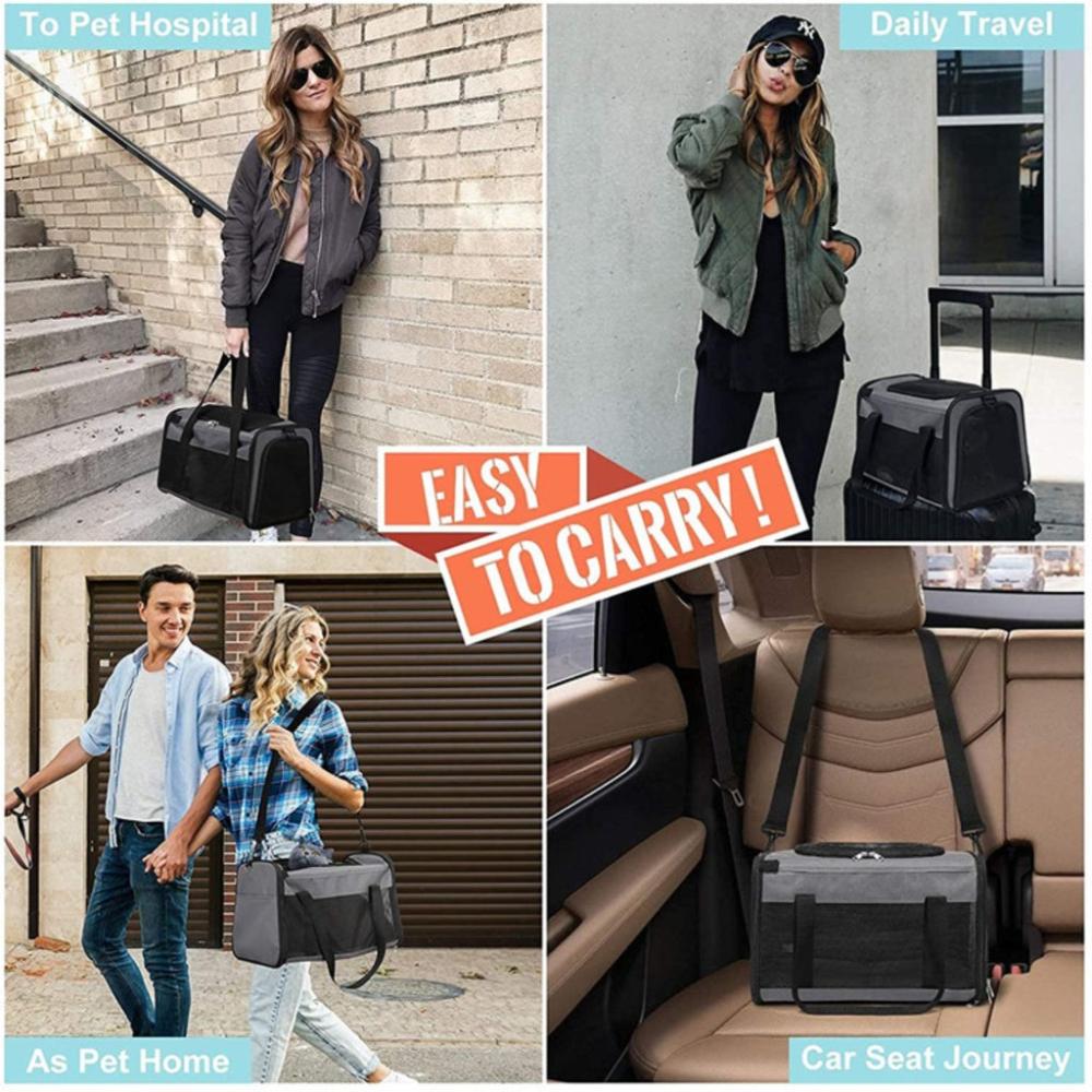 Durable Portable Pet Carrier-L Size (Grey)
