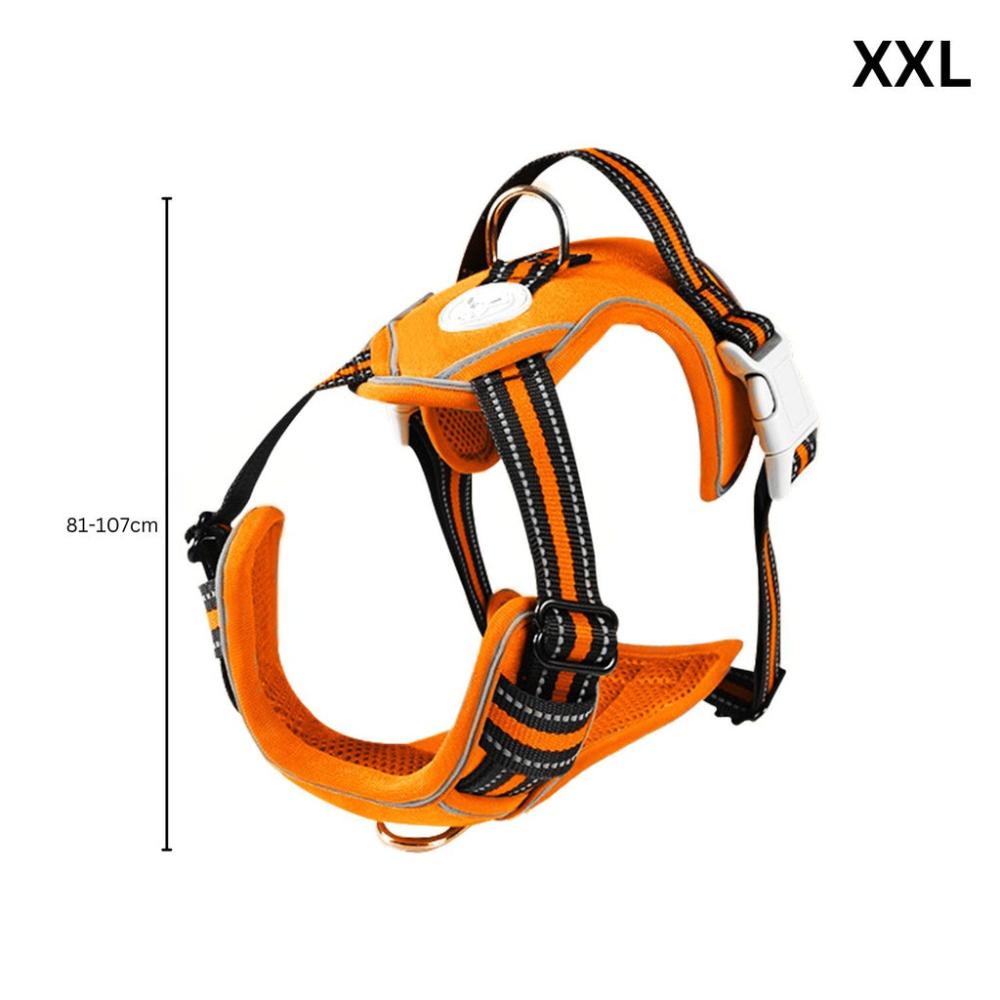 Adjustable Dog Harness Vest XXL Size (Orange)