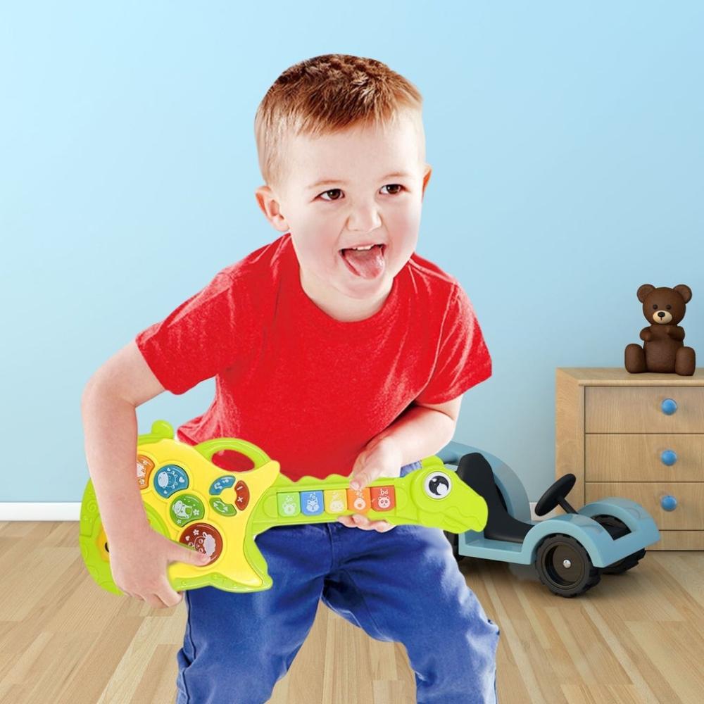 Kids Musical Guitar Toys with Dinosaur Shape Design (Green)