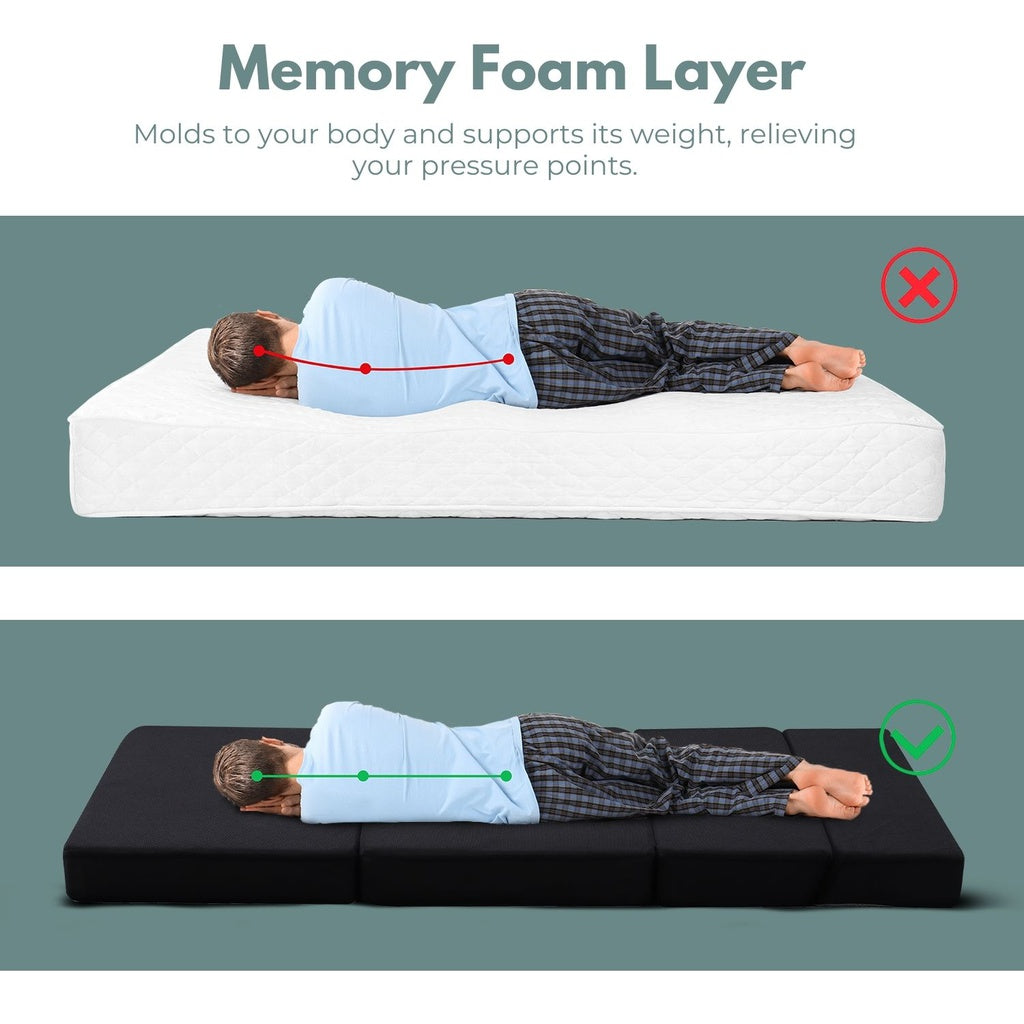 4-Fold Folding Mattress - Black Air Mesh