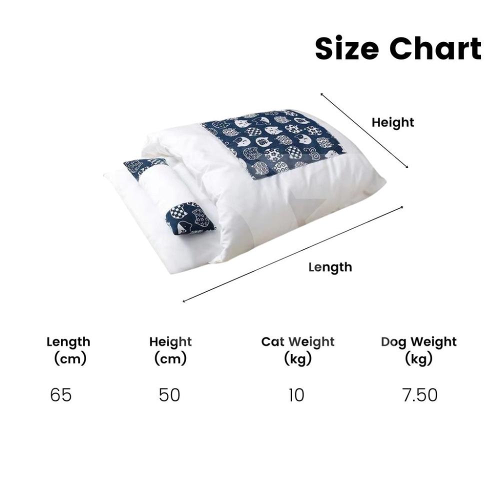 Pet Sleeping Bag Fortune Cat Design - Large
