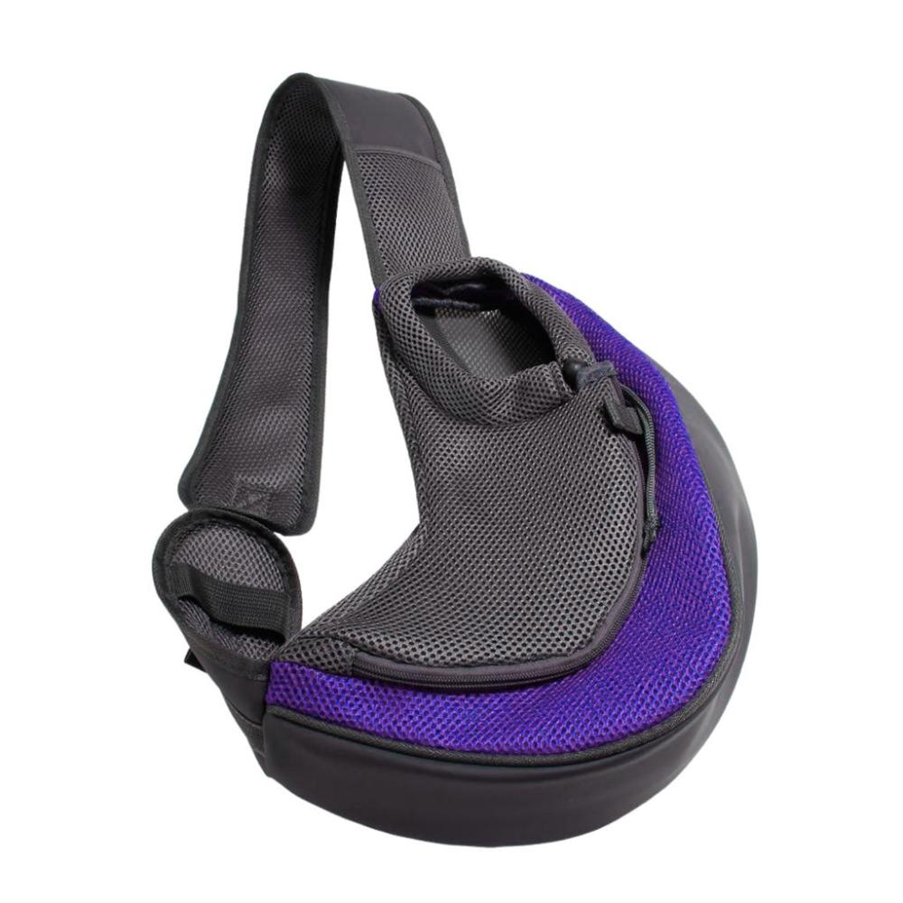 Breathable Pet Carry Sling Pouch (L Purple)