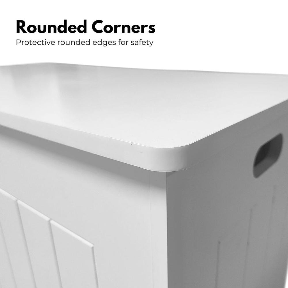 Kids Toy Storage Box with Lid and Air Gap Handle (White)
